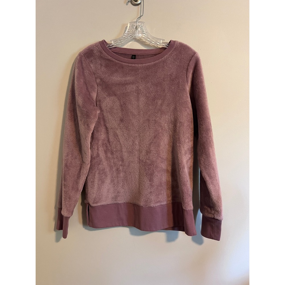Gaiam Womens Plush Fleece Crewneck Sweatshirt Mauve Purple Size S RN 117927